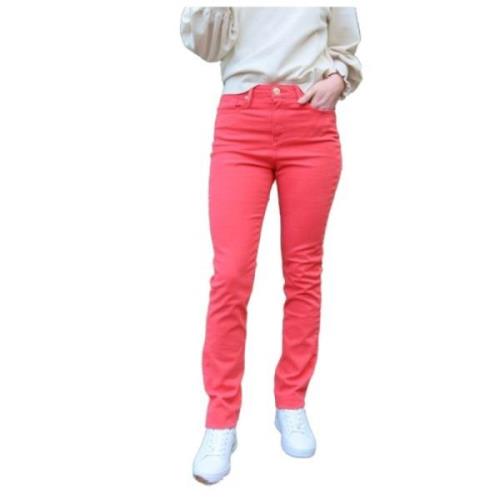 Islow Högmidjade Slim Fit Bomullsbyxor Red, Dam