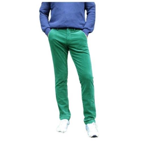 Mason's Slim Fit Sammet Bomull Chino Byxor Green, Herr