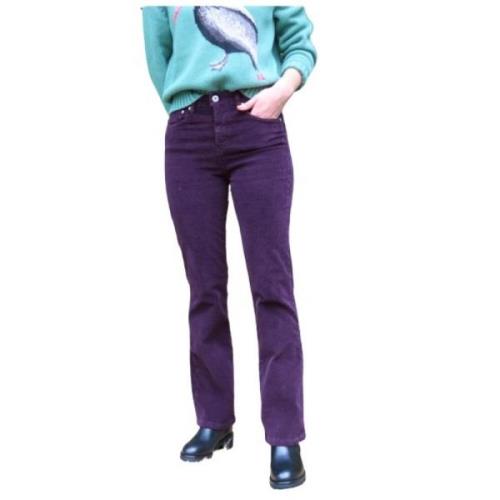 Denim Studio Flare Corduroy Byxor - Jeff Modell Purple, Dam