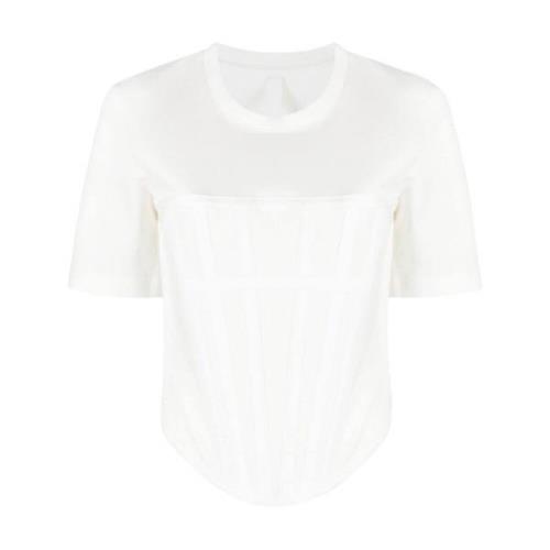 Dion Lee Korsett Bomull T-shirt White, Dam