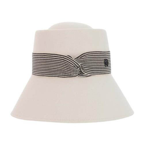 Maison Michel Optic White Kaninhår Cloche Hatt White, Dam