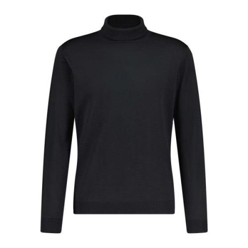 Roberto Collina Turtlenecktröja i extra fin merinoull Black, Herr