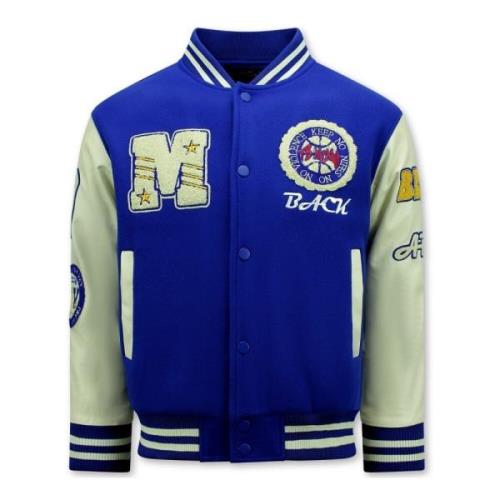 Enos Vintage Oversized American Baseball Jacke Herrar - 7086 Blue, Her...