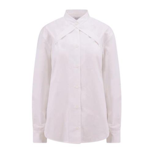 Off White Bomullsskjorta med remmar och metallspänne White, Dam