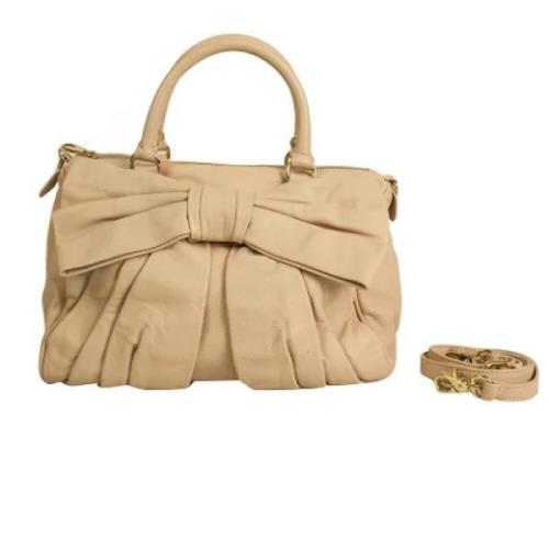 Valentino Vintage Pre-owned Läder axelremsvskor Beige, Dam