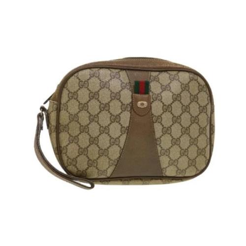 Gucci Vintage Beige Läder Vintage Axelväska Beige, Dam