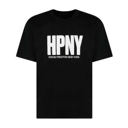 Heron Preston Svart Logo Print T-Shirt Black, Herr