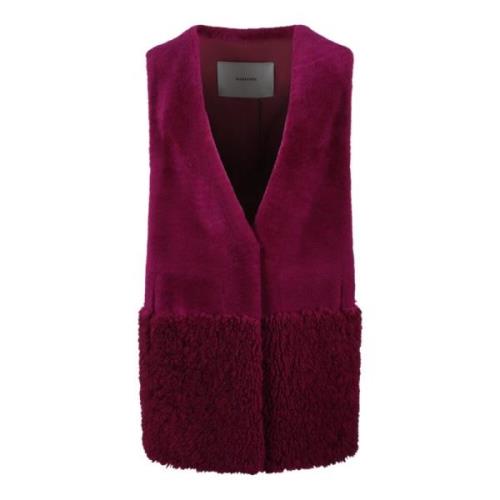 Blancha Merino Ull Shearling Gilet Purple, Dam