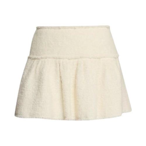 Loveshackfancy Texturerad Mini Cirkelskjol Beige, Dam