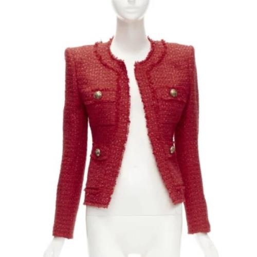 Balmain Pre-owned Pre-owned Tyg ytterklder Red, Dam