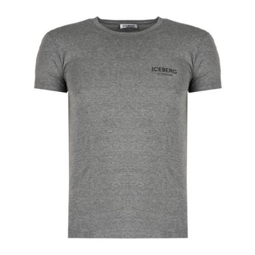 Iceberg Figursydd Rund Hals T-shirt Gray, Herr