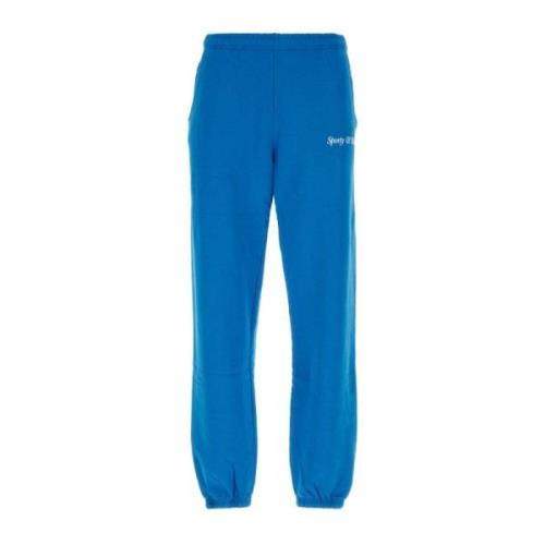 Sporty & Rich Ceruleanblåa bomulls-joggers Blue, Herr