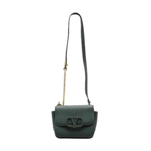 Valentino Vintage Pre-owned Läder axelremsvskor Green, Dam