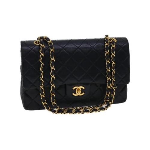 Chanel Vintage Förhandsägd Svart Läder Chanel Flap Väska Black, Dam