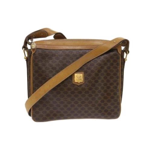 Celine Vintage Förägande Brun Canvas Celine Axelväska Brown, Dam