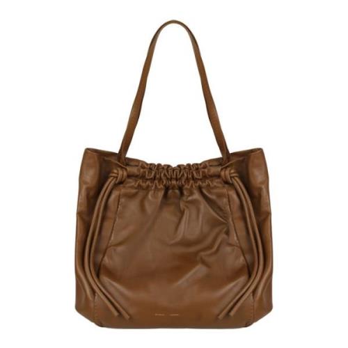 Proenza Schouler Läder dragsko tote med ingraverad logotyp Brown, Dam