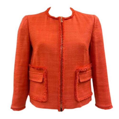 Chanel Vintage Begagnad Orange Bomull Chanel Blazer Orange, Dam