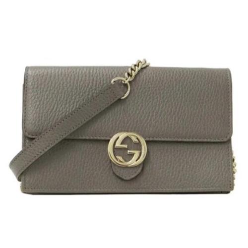 Gucci Vintage Pre-owned Läder shoppers Gray, Dam
