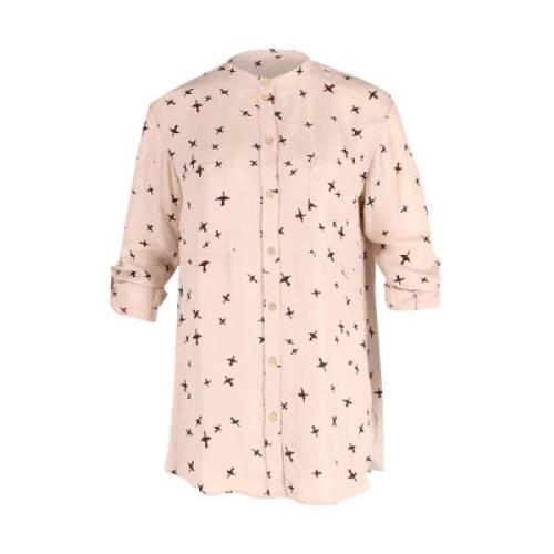 Isabel Marant Pre-owned Beige Bomull Vävd Fågelmönster Top Beige, Dam