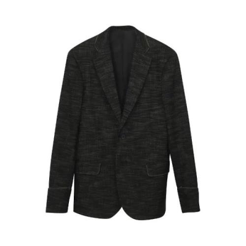 Bottega Veneta Vintage Vintage Svart Tryck Bomull Blazer Black, Dam