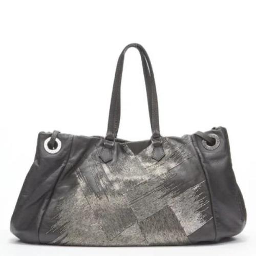 Valentino Vintage Pre-owned Läder axelremsvskor Gray, Dam