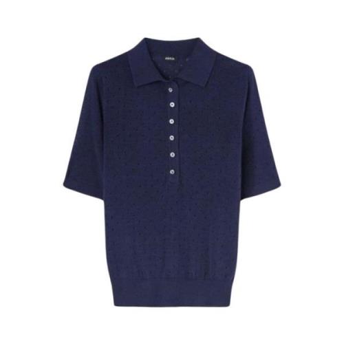 Aspesi Klassisk Polo Tröja Blue, Dam