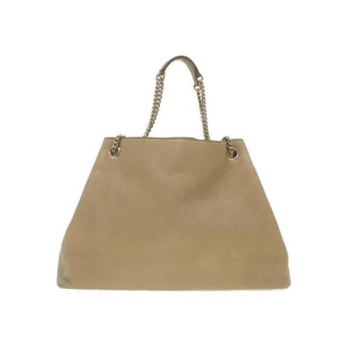 Gucci Vintage Begagnad Beige Skinn Gucci Axelväska Beige, Dam