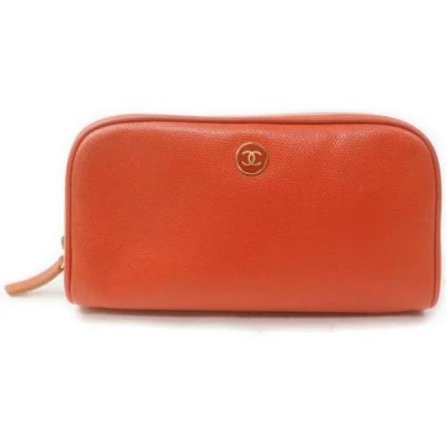 Chanel Vintage Använd koppling, Mycket bra skick Orange, Dam