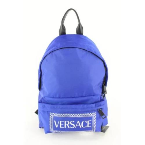 Versace Pre-owned Pre-owned nylon Ryggsckar Blue, Unisex