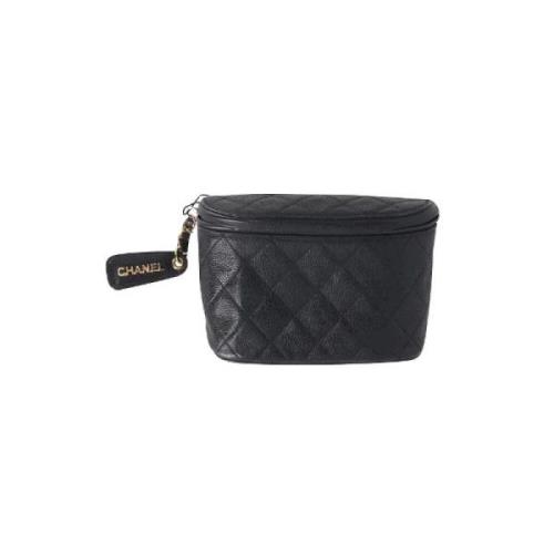 Chanel Vintage Förhandsägd Svart Läder Bältesväska Black, Dam