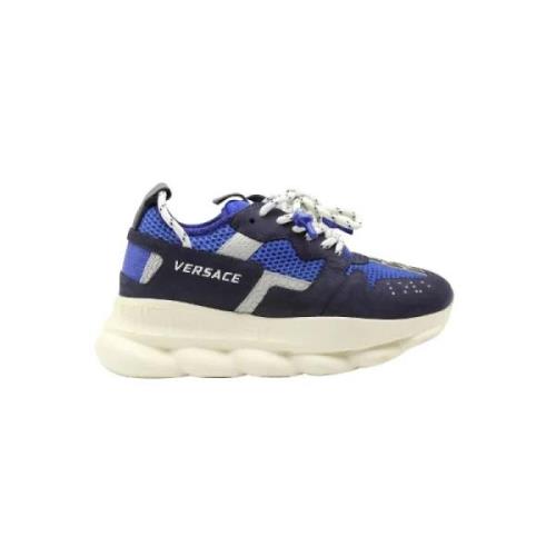 Versace Pre-owned Pre-owned Läder sneakers Blue, Dam