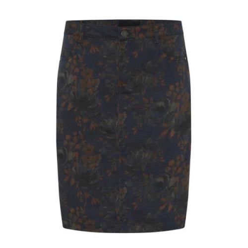 C.Ro Blommigt Skirt Brown, Dam