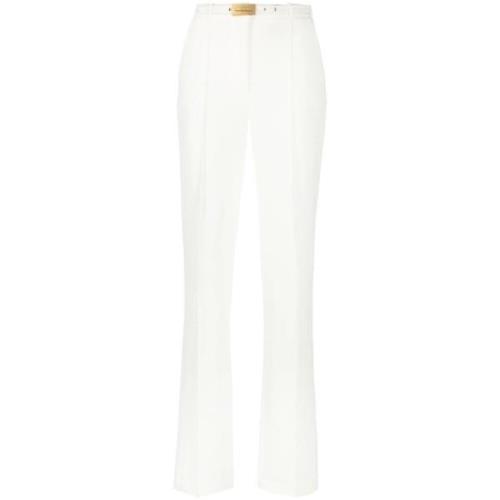 Elisabetta Franchi Straight Trousers White, Dam