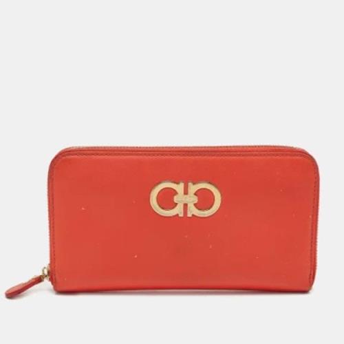 Salvatore Ferragamo Pre-owned Pre-owned Läder plnbcker Orange, Dam