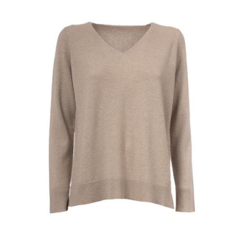 Le Tricot Perugia Stickad tröja i ull, siden och cashmere Beige, Dam