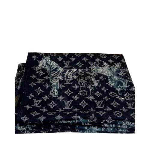 Louis Vuitton Vintage Begagnad halsduk Blue, Dam