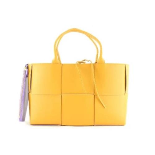 Bottega Veneta Vintage Vintage Italiensk Läderhandväska Yellow, Dam