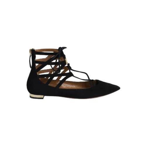 Aquazzura Pre-owned Pre-owned Platta skor Black, Dam