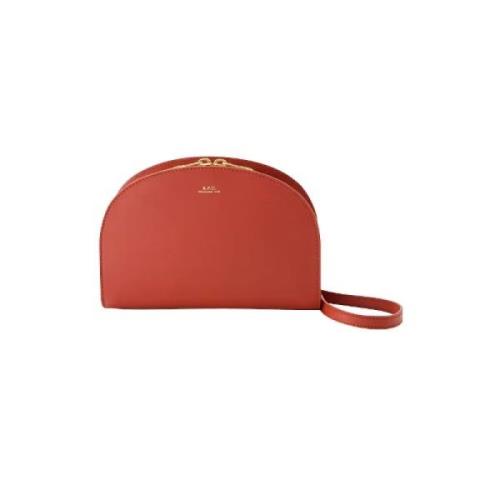 A.p.c. Röd Läder Demi-Lune Crossbody-väska Red, Dam