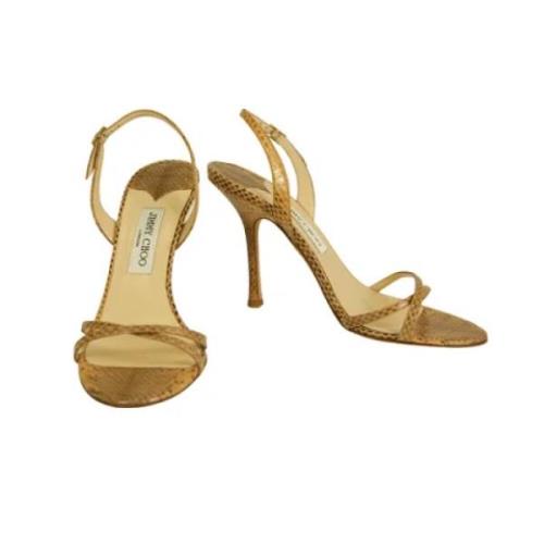 Jimmy Choo Pre-owned Beige Läder Strappy Sandaler Beige, Dam