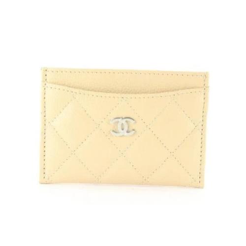 Chanel Vintage Italienska läderplånböcker, begagnade, 4,5 längd Beige,...