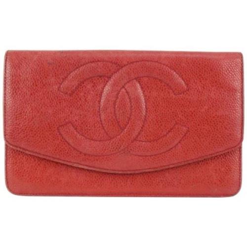 Chanel Vintage Vintage Läderpl?nböcker Red, Dam