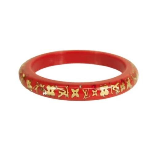 Louis Vuitton Vintage Burgundy Tyg LV Armband Red, Dam