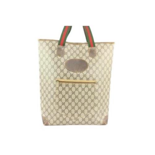 Gucci Vintage Italienska Coated Canvas Väskor Brown, Dam