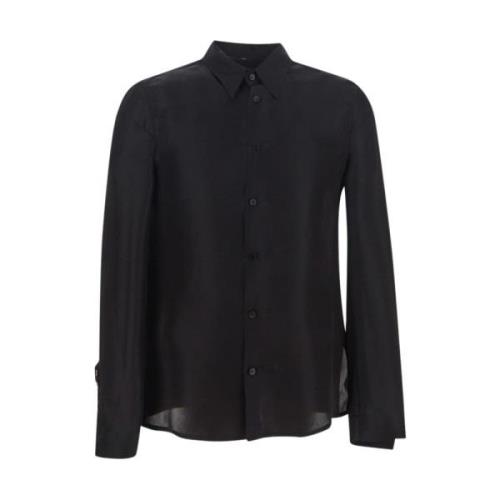 Sapio Svart silkeskjorta med långa ärmar Black, Dam