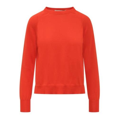 Jucca Räfflad Crewneck Stickat Red, Dam