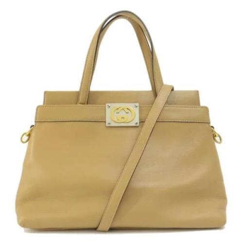 Gucci Vintage Pre-owned Läder gucci-vskor Beige, Dam