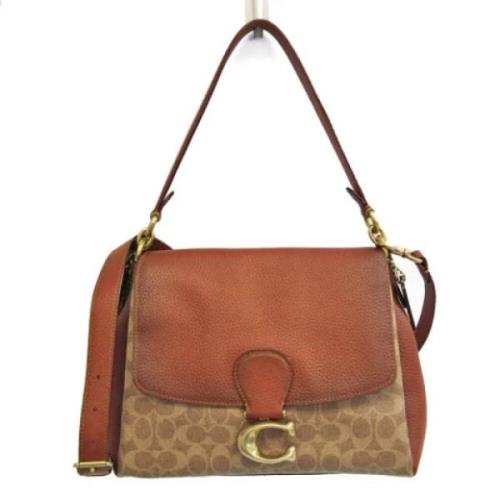 Coach Pre-owned Pre-owned Läder axelremsvskor Brown, Dam