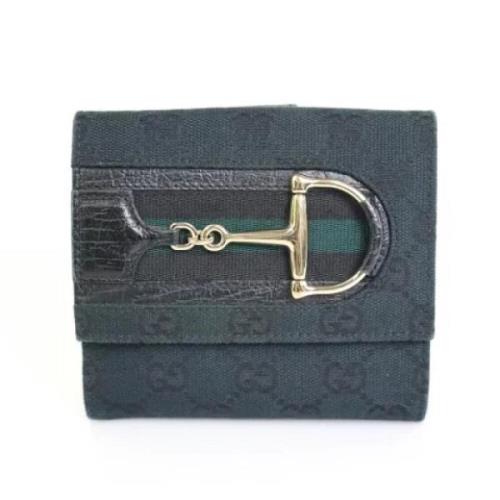 Gucci Vintage Marinblå Canvas Vintage GG Bifold Plånbok Blue, Dam