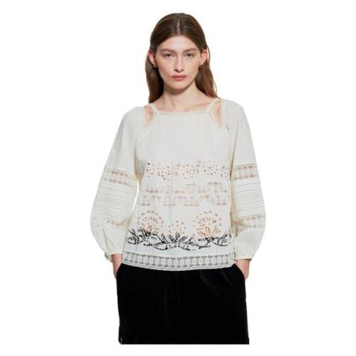 Antik Batik Blouses White, Dam